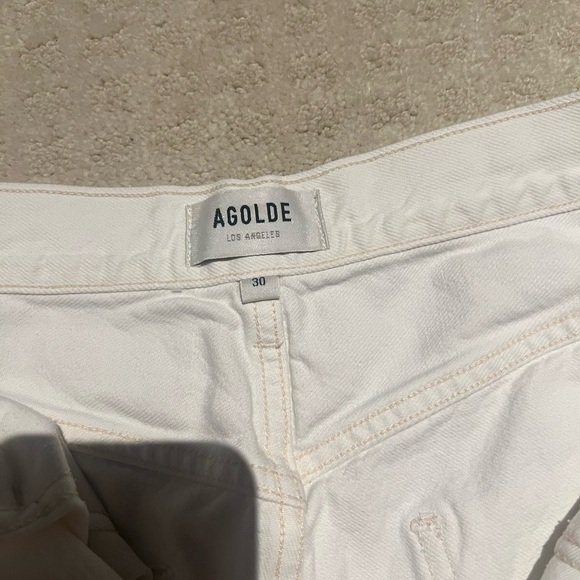 white wide leg agolde jeans - Picture 3 of 3